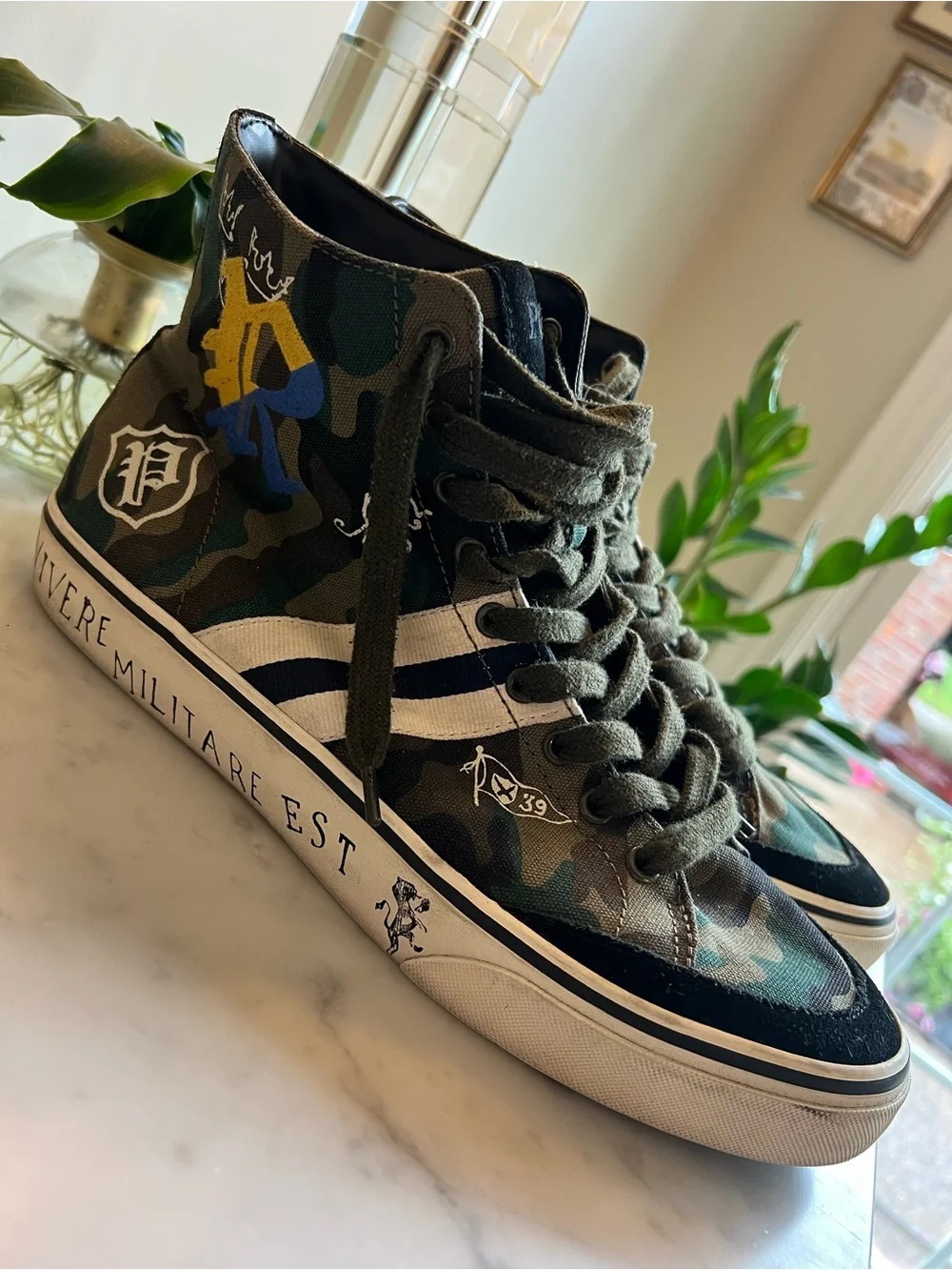 Polo Ralph Lauren Solomon Green Camo High Tops Men’s Size 11